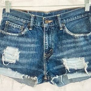 Levi's Blue Distressed Jean Shorts